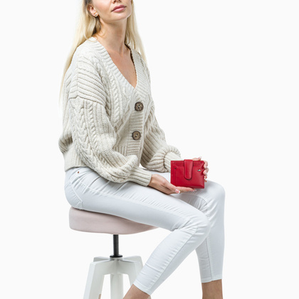 Portfel damski skórzany PUCCINI SORRENTO NA1503 3 Czerwony