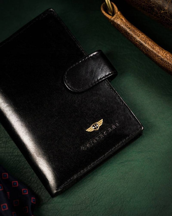 Duzy skorzany portfel meski na zatrzask