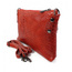 Skórzana włoska listonoszka ,wężowa skórka,frędzelki  czerwona  LP149R
