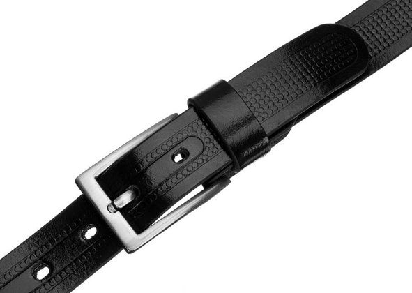 Pasek meski ze skory naturalnej licowej z ozdobnym tloczeniem