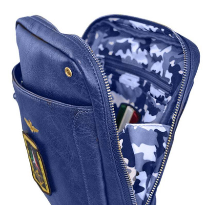 Torba na ramię AERONAUTICA MILITARE Pilot Niebieska