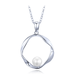 MINET Srebrny naszyjnik z naturalnymi perłami