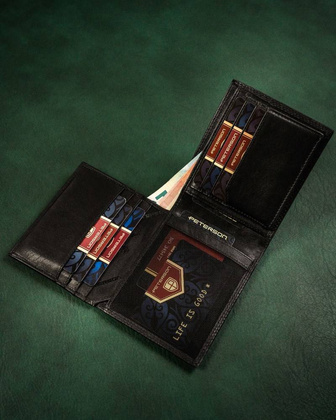 Składany portfel męski ze skóry naturalnej