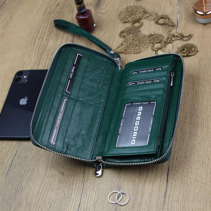 Portfel damski skórzany PELLUCCI PT-119 Zielony