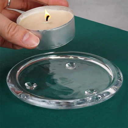 Podstawka szklana pod świece podstawa pod świeczkę świecznik 10 cm
