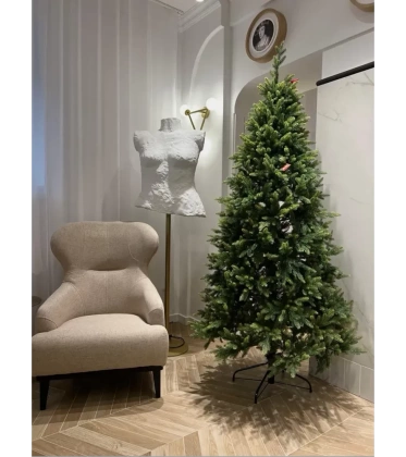 Choinka sztuczna PE01 180 cm  zielona z metalowym stojakiem jasnozielona silikonowa