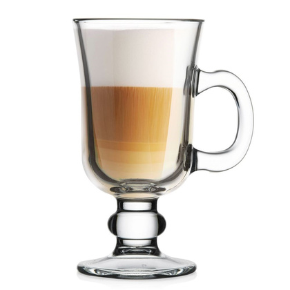 Szklanka z uchem do kawy latte herbaty czekolady grzanego wina kubek szklany 250 ml