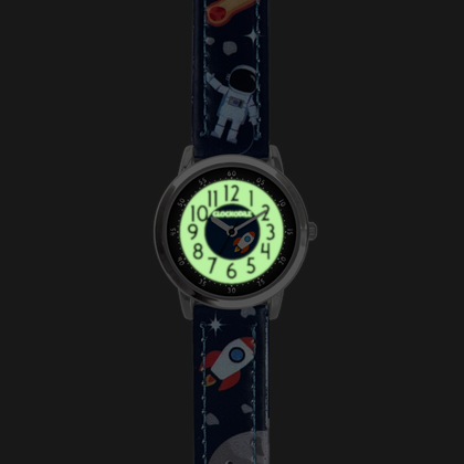 CLOCKODILE Świecący granatowy zegarek chłopięcy KOSMOS