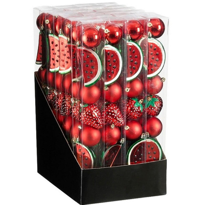 BOMBKA DEKORACYJNA PLASTIKOWA BEZPIECZNA 7SZT TRUSKAWKA ARBUZ