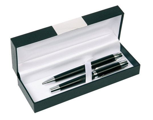 Zestaw do pisania, MANZONI, czarny/srebrny