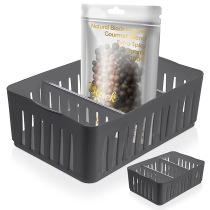 Organizer pojemnik kuchenny na przyprawy w torebkach zioła dzielony szary