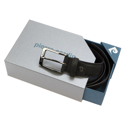 Pasek skórzany męski PIERRE CARDIN 3342 GG23 Czarny