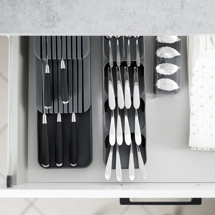 Organizer wkład do szuflady na noże kuchenne szary 39x14,5x7,5 cm