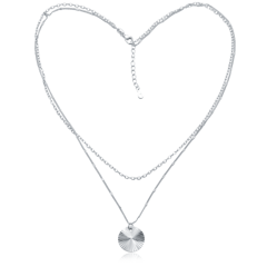 MINET Podwójny naszyjnik srebrny z wyciętą zawieszką