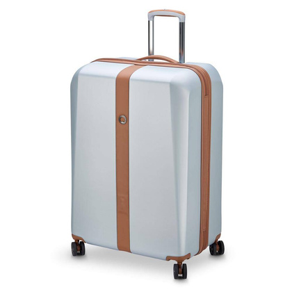 Delsey Promenade Hard duża srebrna walizka na kółkach 76 cm