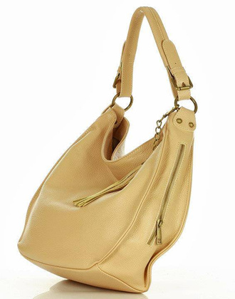 Torebka skórzana eleganc sacco MARCO MAZZINI - karmelowy beż - min. zamówienie 20 / 50 / 100 szt.