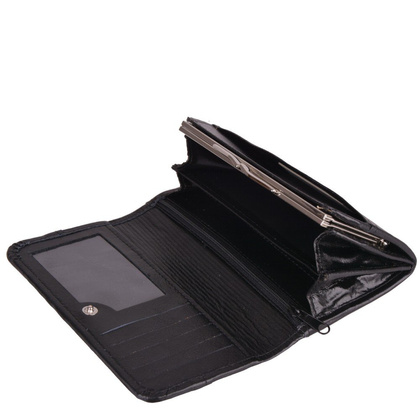 Portfel damski skórzany KEMER P17 Czarny - min. zamówienie 20 / 50 / 100 szt.