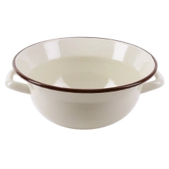 Miska misa emaliowana retro beżowa 26 cm 2,5 l