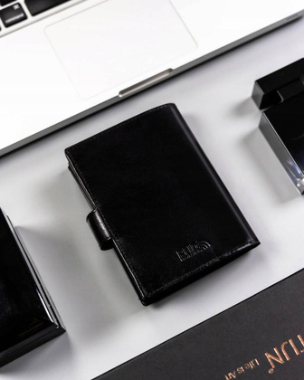 Elegancki duzy portfel meski ze skory naturalnej