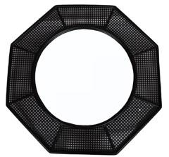 Lustro ośmiokątne z czarną metalową ramą