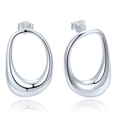 MINET Nowoczesne srebrne kolczyki