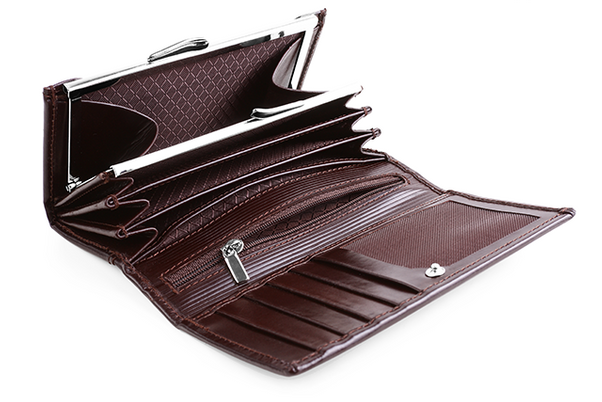 Portfel damski ze skóry duży KEMER VOOC PPD3 Czerwony