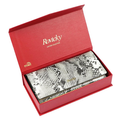 Portfel damski skórzany PELLUCCI 8805-SNR RFID Srebrny