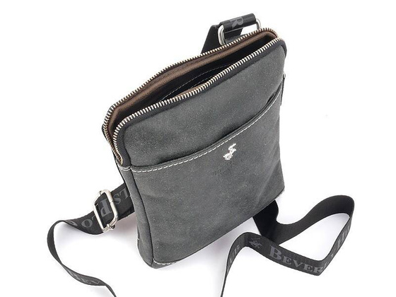 BH-321 NEBRASKA Torba na ramię skórzana Szara