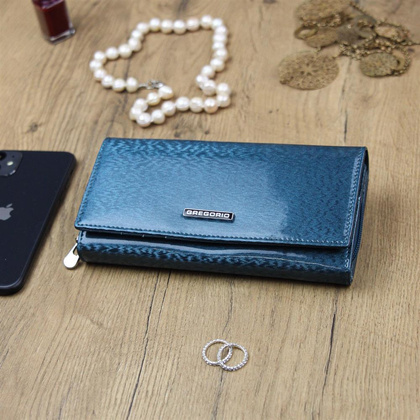 Portfel damski skórzany PELLUCCI PT-106 Niebieski