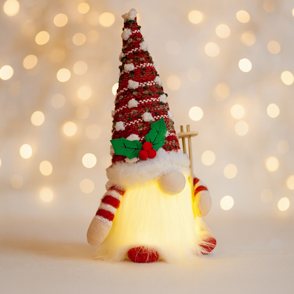 KRASNAL świąteczny świecący na baterie, lampka Z PLUSZU 13 x 29 cm, KSN209