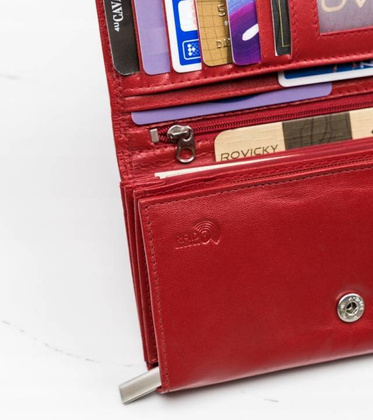 Duzy rozkladany portfel damski ze skory naturalnej