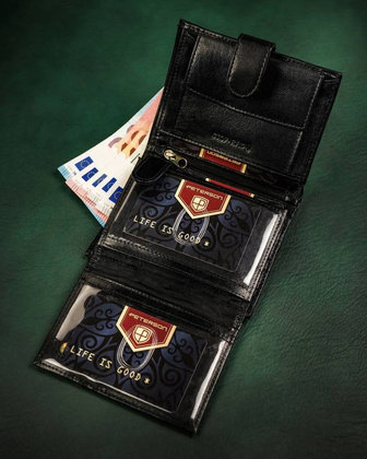 Duży, skórzany portfel męski na zatrzask