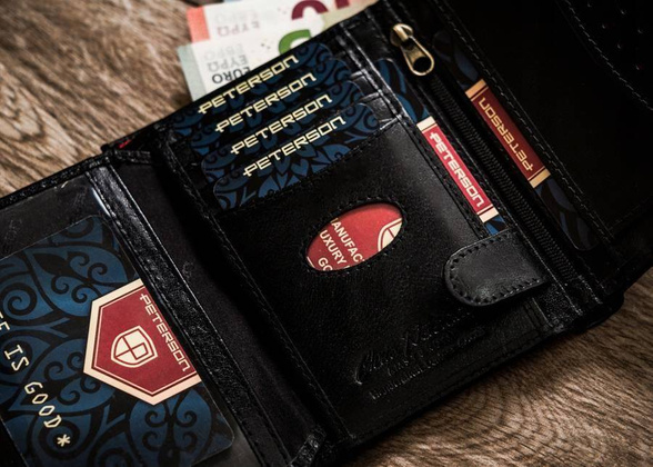 Portfel męski ze skóry naturalnej Peterson Czarny