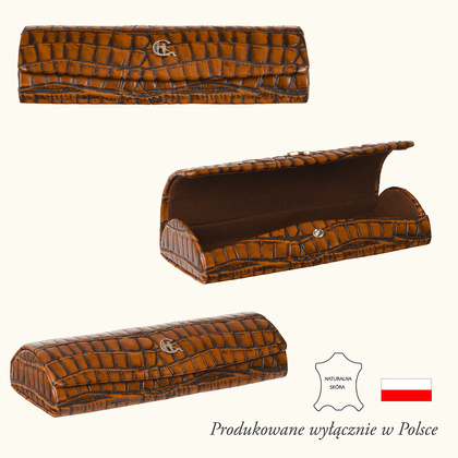 Etui na okulary Canaletto z naturalnej skóry na wzór krokodyla ED107s70