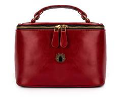 Skórzana kosmetyczka damska FK01 Solier czerwona - min. zamówienie 20 / 50 / 100 szt.