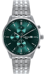 LAVVU Zegarek męski YSTAD Chronograph Green z wodoszczelnością 100M