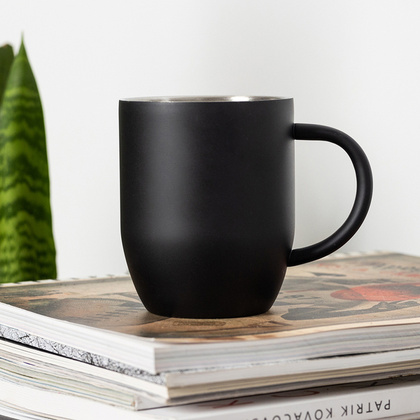 Kubek stalowy UPOMINKARNIA Night Goody 380 ml Czarny