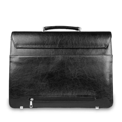 Skórzana aktówka męska teczka na ramię czarna - Pavone Nero Milan 2218 BL