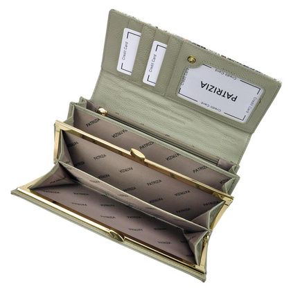 Portfel damski skórzany PELLUCCI SN-100 RFID popiel + pomarańcz