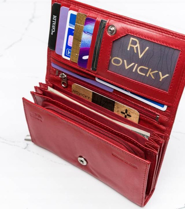 Klasyczny portfel damski ze skory naturalnej