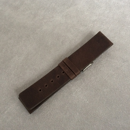 LAVVU Ciemnobrązowy gładki pasek PLAIN z luksusowej skóry Top Grain - 22