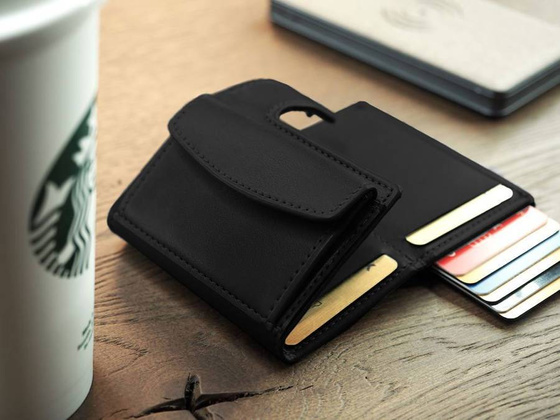 Skórzany portfel męski z zewnętrzną portmonetką