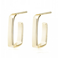 Kolczyki ze stali szlachetnej platerowane 14k złote, gładkie sztyft KST3343