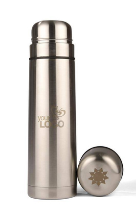 Termos z dwoma kubkami PAVO 750 ml Srebrny