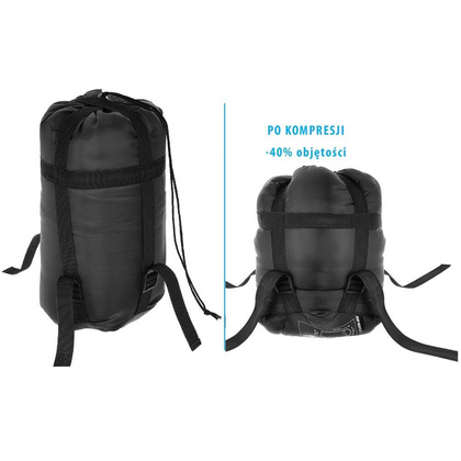 Śpiwór turystyczny mumia kołdra Quest czarny