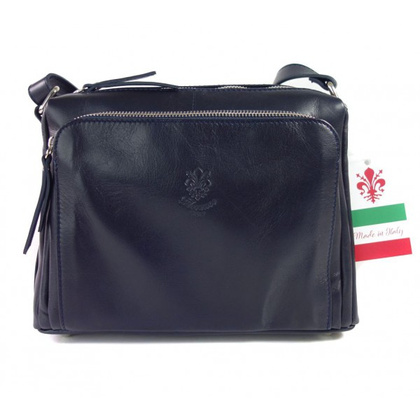 Listonoszka Florence trzy komory pojemna A5 granatowa VP3X1BS