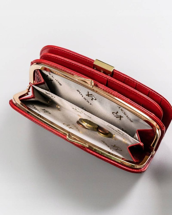 Elegancki skórzany portfel damski na zatrzask