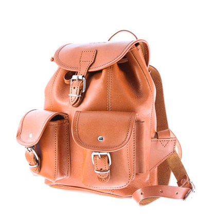 Mały plecak skórzany KEMER VOOC Vintage P2 Koniak