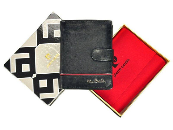 Portfel męski skórzany PIERRE CARDIN SAHARA TILAK15 326A Czarny / Niebieski