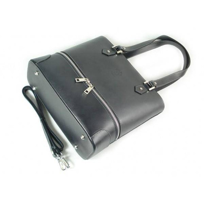 Porządna,praktyczna włoska torebka na ramię a4 szara - grafit V335G